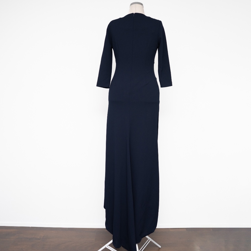 Calvin Klein - Ruched Rhinestone-Button‎ Gown - Picture 3 of 11